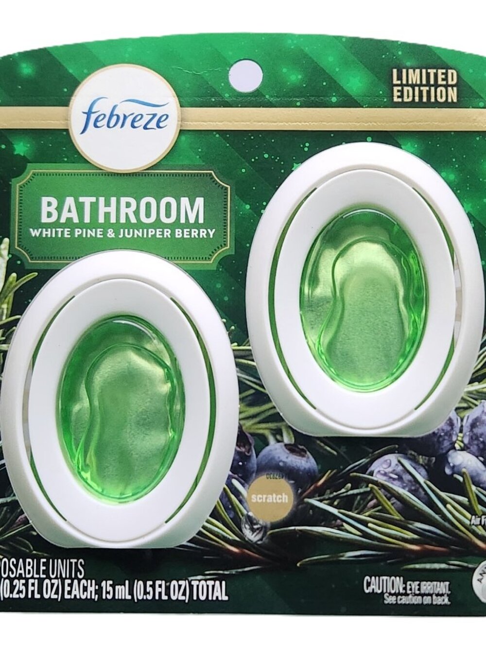 Febreze Bathroom White Pine & Juniper Berry Air Freshener 2 Count - 0.25 Fl oz